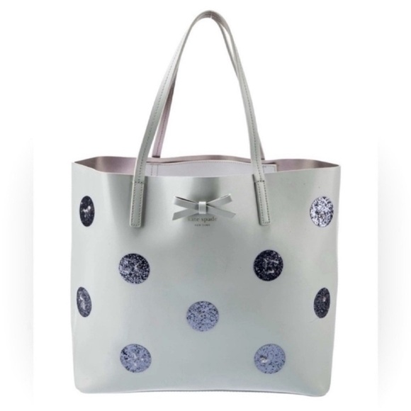 kate spade Handbags - Kate Spade Dewey Street Little Len Glitter
Polka Dot Tote in Gray
